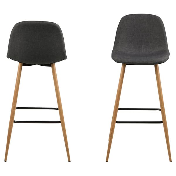 2 x Wilma barstol stoff grå.
