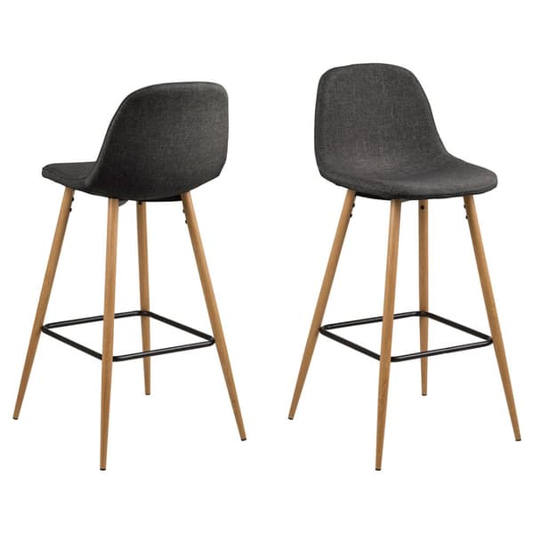 2 x Wilma barstol stoff grå.