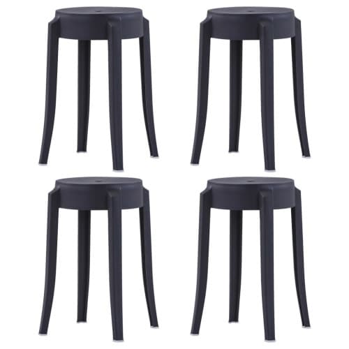 Stapelbara pallar 4 st plast svart