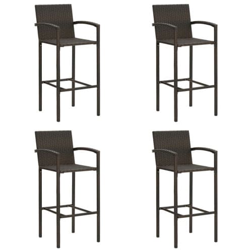 Barstolar 4 st brun konstrotting