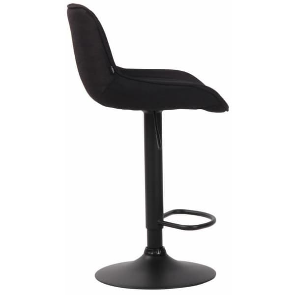 Set med 2 Lentini barstolar - CLP - Tyg - Metallbas - Justerbar höjd - Svart