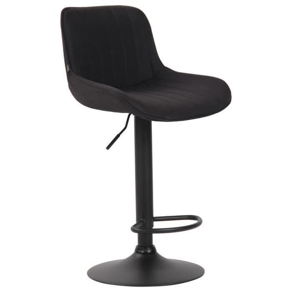 Set med 2 Lentini barstolar - CLP - Tyg - Metallbas - Justerbar höjd - Svart
