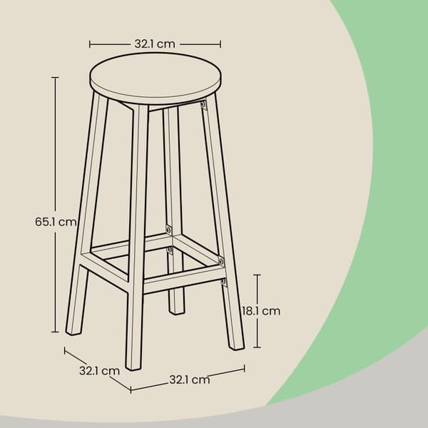Barkrukken set van 2, barstoelen 65 cm hoog, keukenstoelen met metalen frame