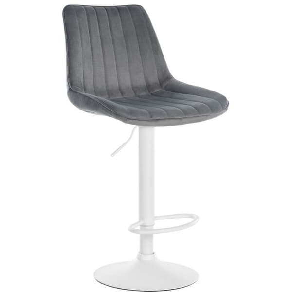 Toni Barpall i Velvet Metal Base Justerbar höjdled, mörkgrå-vit