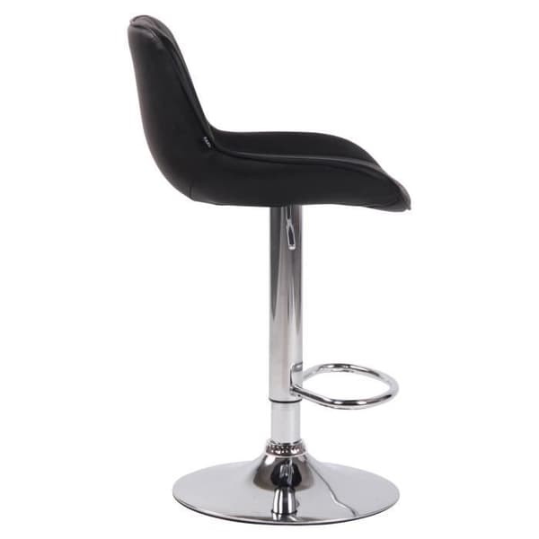 Set med 2 Lentini barstolar i konstläder, metallbas Justerbar höjdled, svart-krom