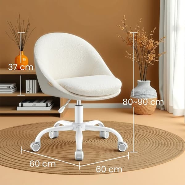 Kotitoimiston tuoli, 60x60x(80-90) cm, beige-valkoinen
