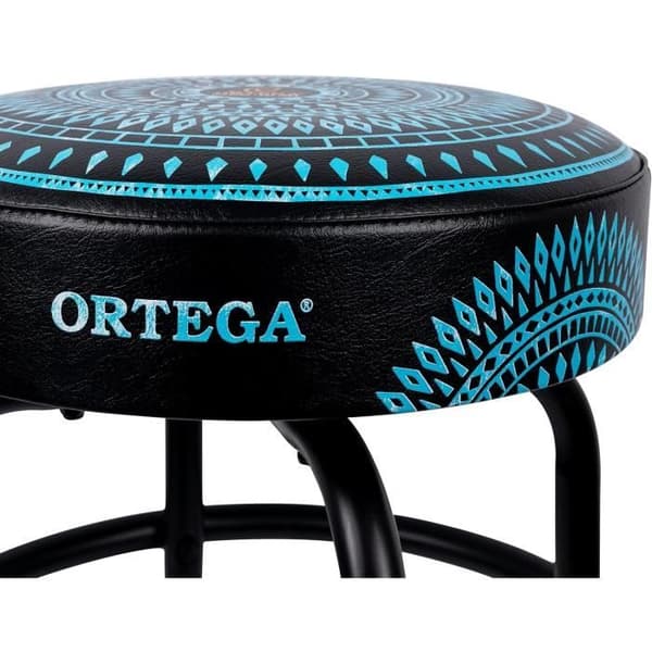 Taburett klädd Ortega Guitars - Höjd 61 cm - Blå kalejdoskop OBS24-BLKC