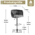 Pikkukuva 3 / 11: 2 kpl Vintage-baarijakkarat selkänojalla ja jalkatuella – mustat klassisen tyylin baarijakkarat keittiösaarekkeelle, ruokasaliin, baariin