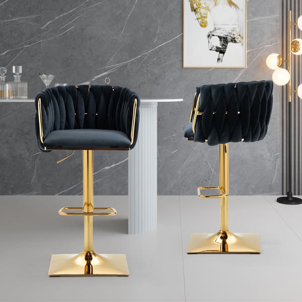 2-pack vintage barstolar med ryggstöd och fotstöd – Svarta barstolar i klassisk stil för köksö, matsal, bar, lounge eller fest