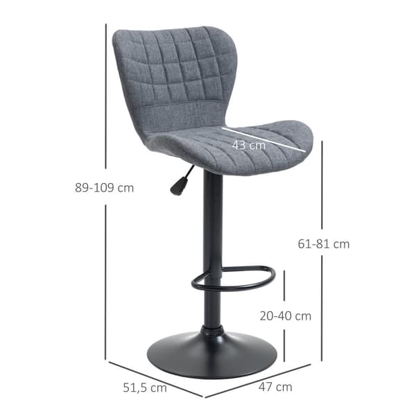Rootz 2 -osainen asetettu palkkijakkara - Säädettävät jakkarat - Kääntötuolit - Ergonominen mukavuus - 47L x 51,5b x 89-109H cm