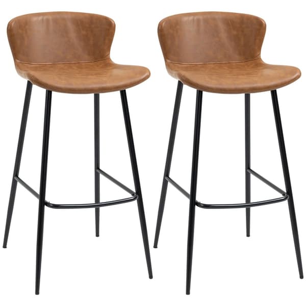 Rootz 2 -kappaleinen sarjan palkkivartio - laskuri - korkeat tuolit - vintage -suunnittelu - synteettinen nahka mukavuus - 45b x 49t x 94,6h cm