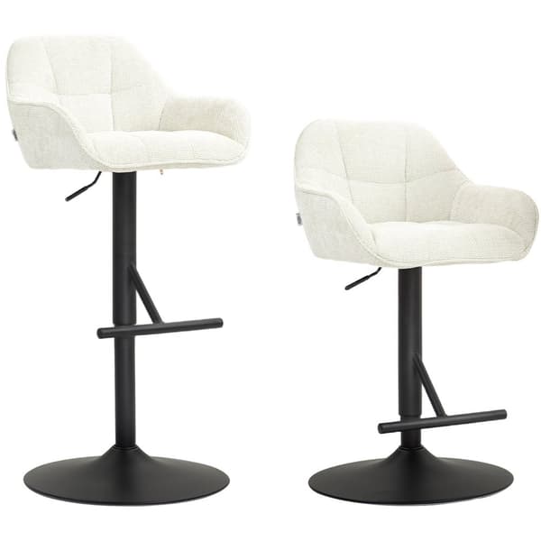 Rootz 2 Piece Justerbar barstoluppsättning - Barstolar - Counter Palls - Linen Comfort & Steel Base - 52,5 x 53 x 86,5-108 cm
