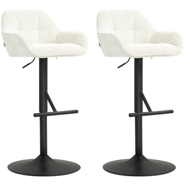 Rootz 2 Piece Justerbar barstoluppsättning - Barstolar - Counter Palls - Linen Comfort & Steel Base - 52,5 x 53 x 86,5-108 cm