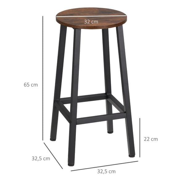 Rootz 2 -osainen asetettu modernit baarijakkarat - keittiön jakkarat - vasta tuolit - 65 cm korkeus - tilaa säästävä muotoilu - teräsrunko - 32,5 cm x