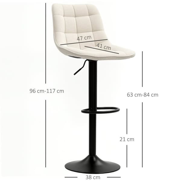 Rootz Modern 2 -sarja pyörivät palkkituolit - Säädettävät jakkarat - pehmustetut tangon istuimet - korkeus monipuolinen 63-84 cm - 47b x 53t x 96-117h