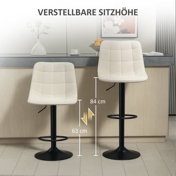 Rootz Modern 2 -sarja pyörivät palkkituolit - Säädettävät jakkarat - pehmustetut tangon istuimet - korkeus monipuolinen 63-84 cm - 47b x 53t x 96-117h