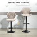 Miniatyrbillede 5 af 10: Rootz Sæt med 2 barstole - Køkken afføring - Højdejusterbar modstole - Ultimate Comfort - 48 cm x 51,5 cm x 91-112cm