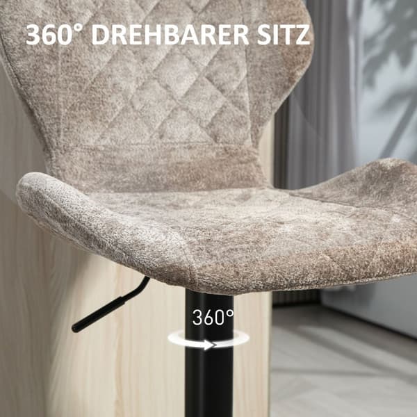 Rootz Sæt med 2 barstole - Køkken afføring - Højdejusterbar modstole - Ultimate Comfort - 48 cm x 51,5 cm x 91-112cm