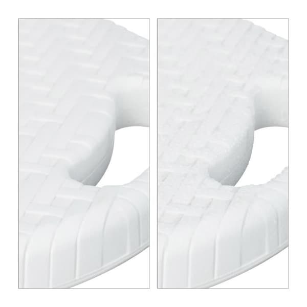 Relaxdays BASTIAN hopfällbar trädgårdspall Set om 2 utan ryggstöd Motståndskraftig Höjd 80 cm Barstol Plast Rottinglook -