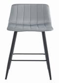 Miniatyrbild 4 av 6: MADAME MEUBLE | Set med 3 Barstolar POZZA | Ergonomisk Design | Silvergrå Sammet