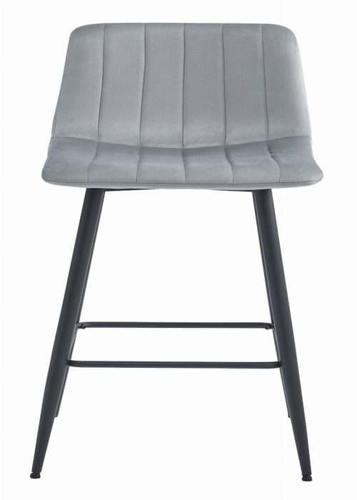 MADAME MEUBLE | Set med 3 Barstolar POZZA | Ergonomisk Design | Silvergrå Sammet