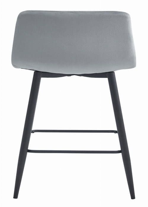MADAME MEUBLE | Set med 3 Barstolar POZZA | Ergonomisk Design | Silvergrå Sammet
