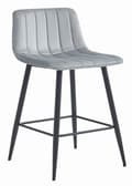 Miniatyrbild 2 av 6: MADAME MEUBLE | Set med 3 Barstolar POZZA | Ergonomisk Design | Silvergrå Sammet
