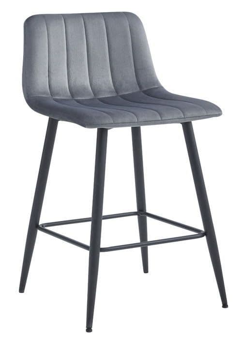 MADAME MEUBLE | Barstol POZZA | Ergonomisk Design | Mörkgrå Sammet