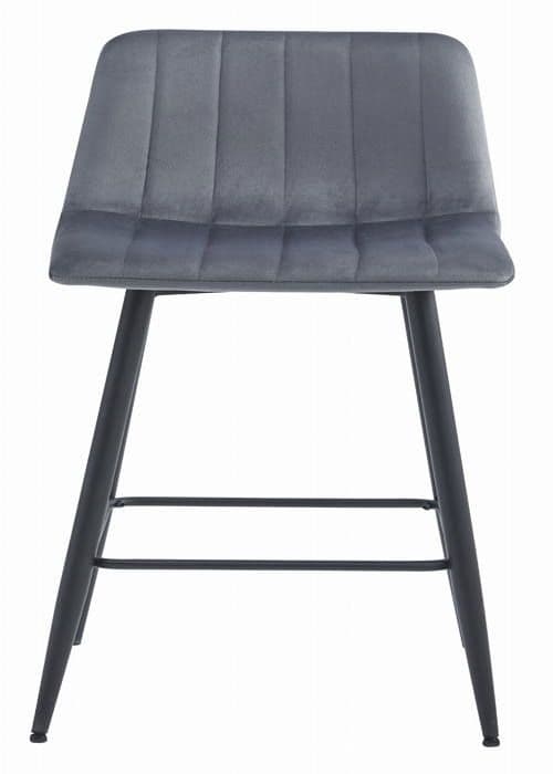 MADAME MEUBLE | Set av 2 Barstolar POZZA | Ergonomisk Design | Mörkgrå Sammet