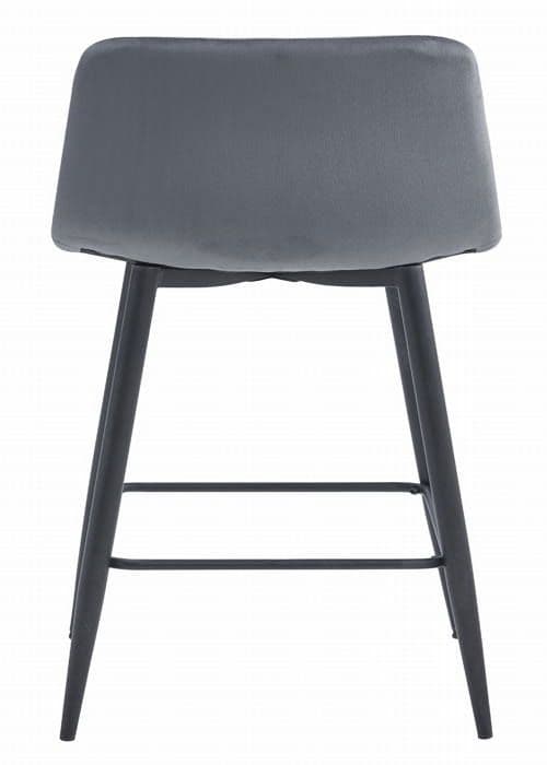MADAME MEUBLE | Set av 2 Barstolar POZZA | Ergonomisk Design | Mörkgrå Sammet