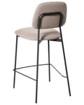 Miniatyrbilde 6 av 8: Sett med 2 Barstoler Taupe Imitert Lin Svart Jernramme Benkehøyde Sete Spisestuemøbler Moderne Design