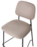 Miniatyrbilde 7 av 8: Sett med 2 Barstoler Taupe Imitert Lin Svart Jernramme Benkehøyde Sete Spisestuemøbler Moderne Design