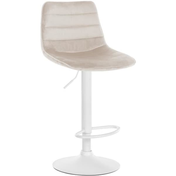 Lex Velvet Barpall Metal Base Justerbar Höjdsväng, Gräddvit