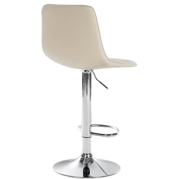 Lex Barstol i konstläder med metallunderrede, justerbar höjd, svängbar, crème-krom.