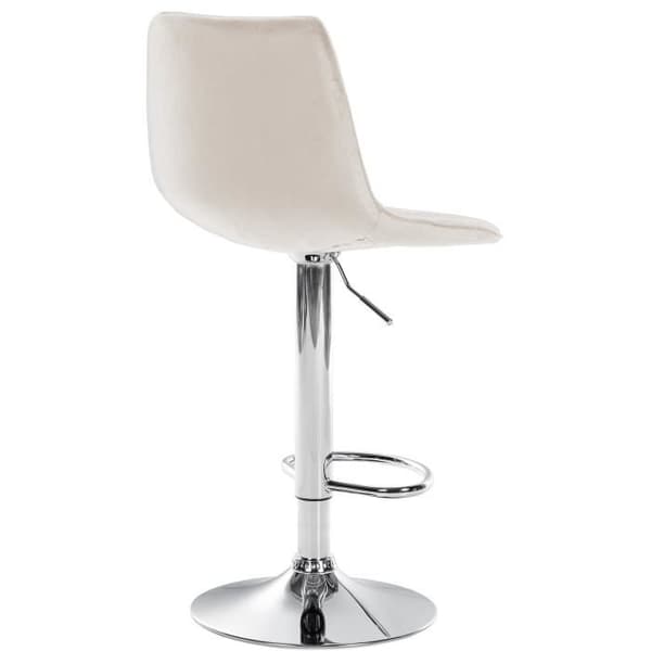 Lex Velvet Barpall Metal Base Justerbar Höjdsvirvel, Cream-Chrome