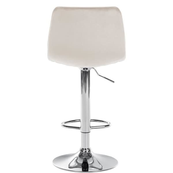 Lex Velvet Barpall Metal Base Justerbar Höjdsvirvel, Cream-Chrome