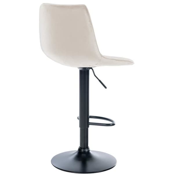 Lex Velvet Barpall Metal Base Justerbar Höjdsväng, Gräddsvart