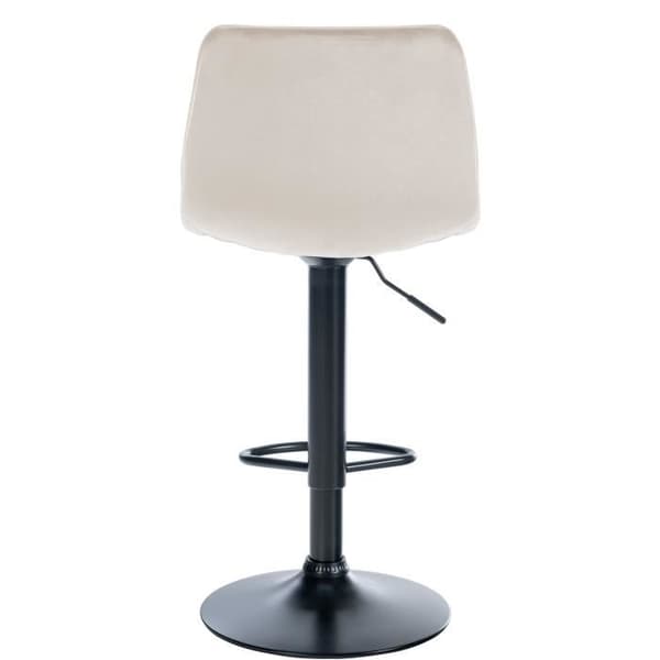 Lex Velvet Barpall Metal Base Justerbar Höjdsväng, Gräddsvart