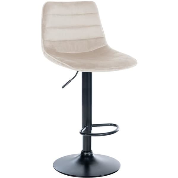 Lex Velvet Barpall Metal Base Justerbar Höjdsväng, Gräddsvart