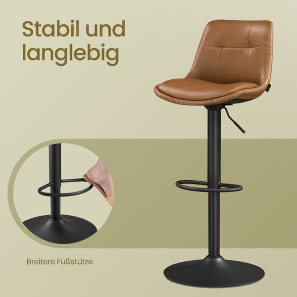 Baarituolit - 2 -sarja - selkänojalla - karamelliruskea