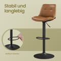 Pikkukuva 4 / 6: Baarituolit - 2 -sarja - selkänojalla - karamelliruskea