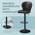 Miniatyrbillede 4 af 6: Barstole - Sæt med 2 - Rotatabelt - Med ryglæn - blæk sort