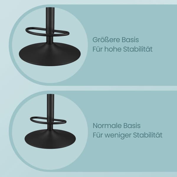 Barstole - Sæt med 2 - Rotatabelt - Med ryglæn - blæk sort