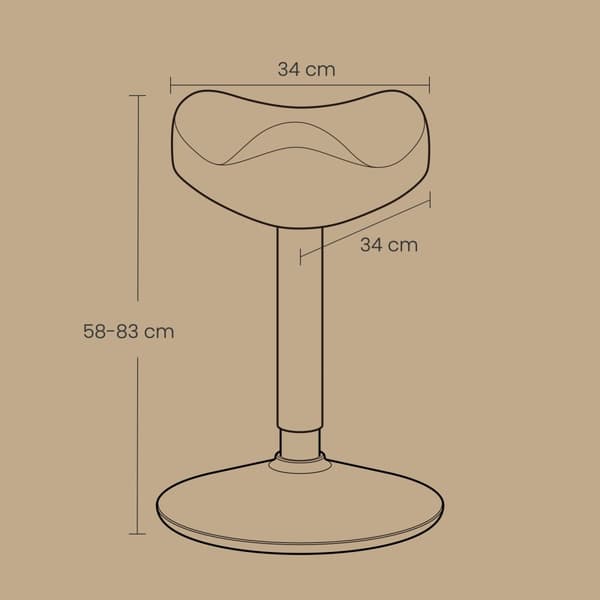 Afføring - 360 ° vipperbar - Stående