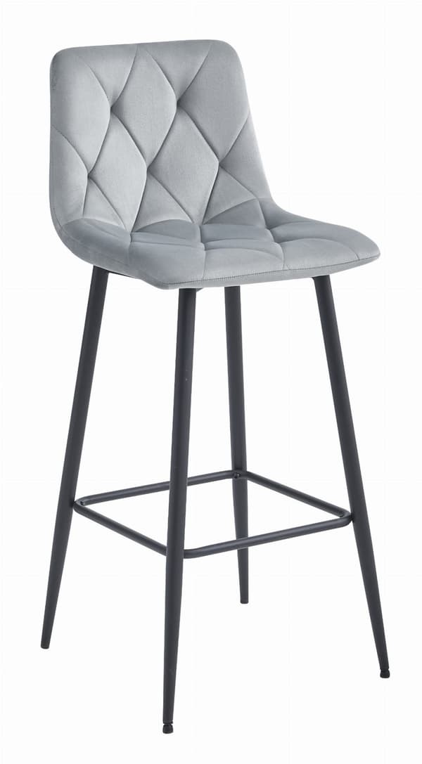 NADO pall - silvergrå sammet / svarta ben x 2
