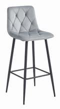 Miniatyrbild 2 av 6: NADO pall - silvergrå sammet / svarta ben x 2