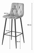 Pikkukuva 6 / 6: NADO jakkara - tummansininen sametti / mustat jalat x 4