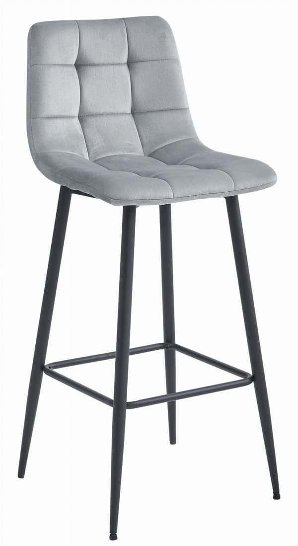 ARCETO pall - silvergrå sammet / svarta ben x 1