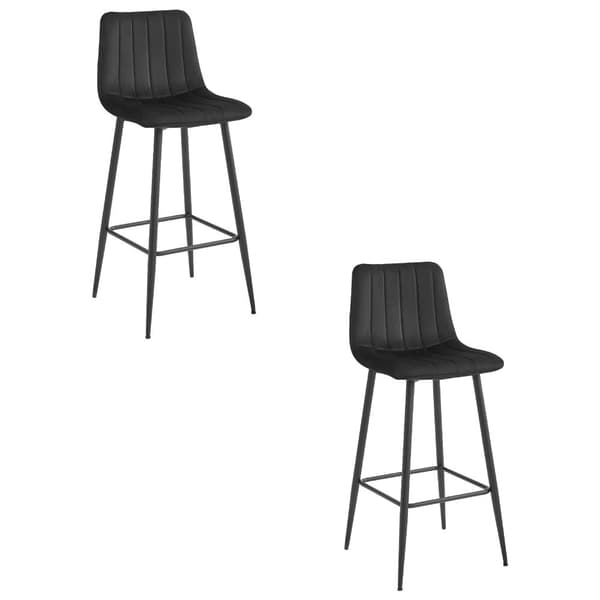 POZZA pall - svart sammet / svarta ben x 2
