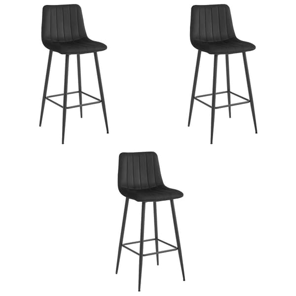 POZZA pall - svart sammet / svarta ben x 3